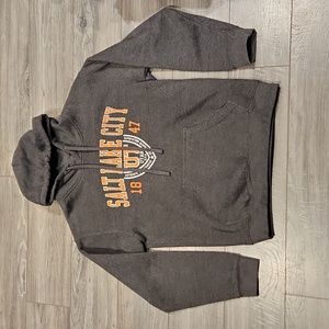 EUC Point Sportswear Salt Lake City Utah unisex sz M Sweatshirt w/hoodie & pouch